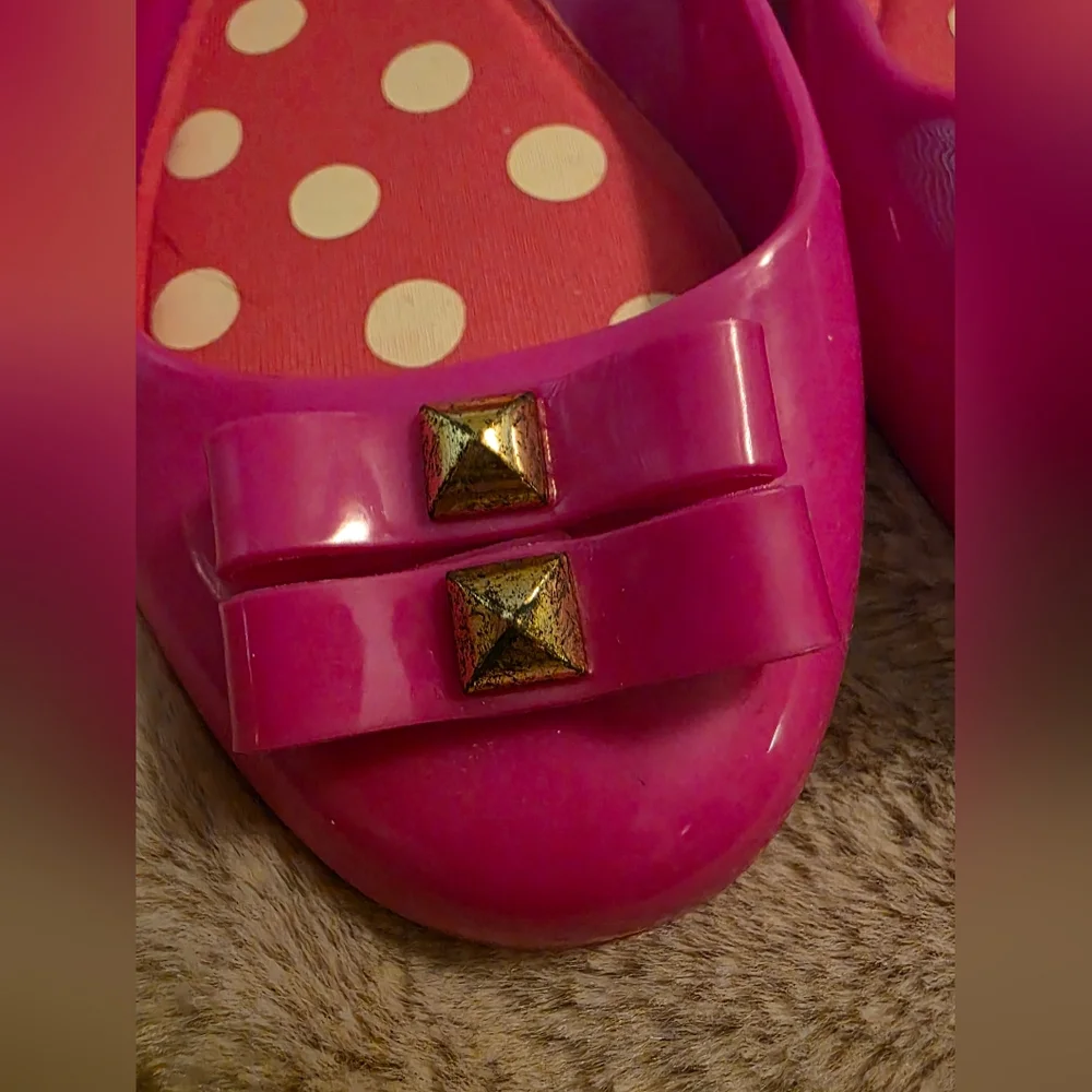 Kate Spade Pink Flats with Gold Accents